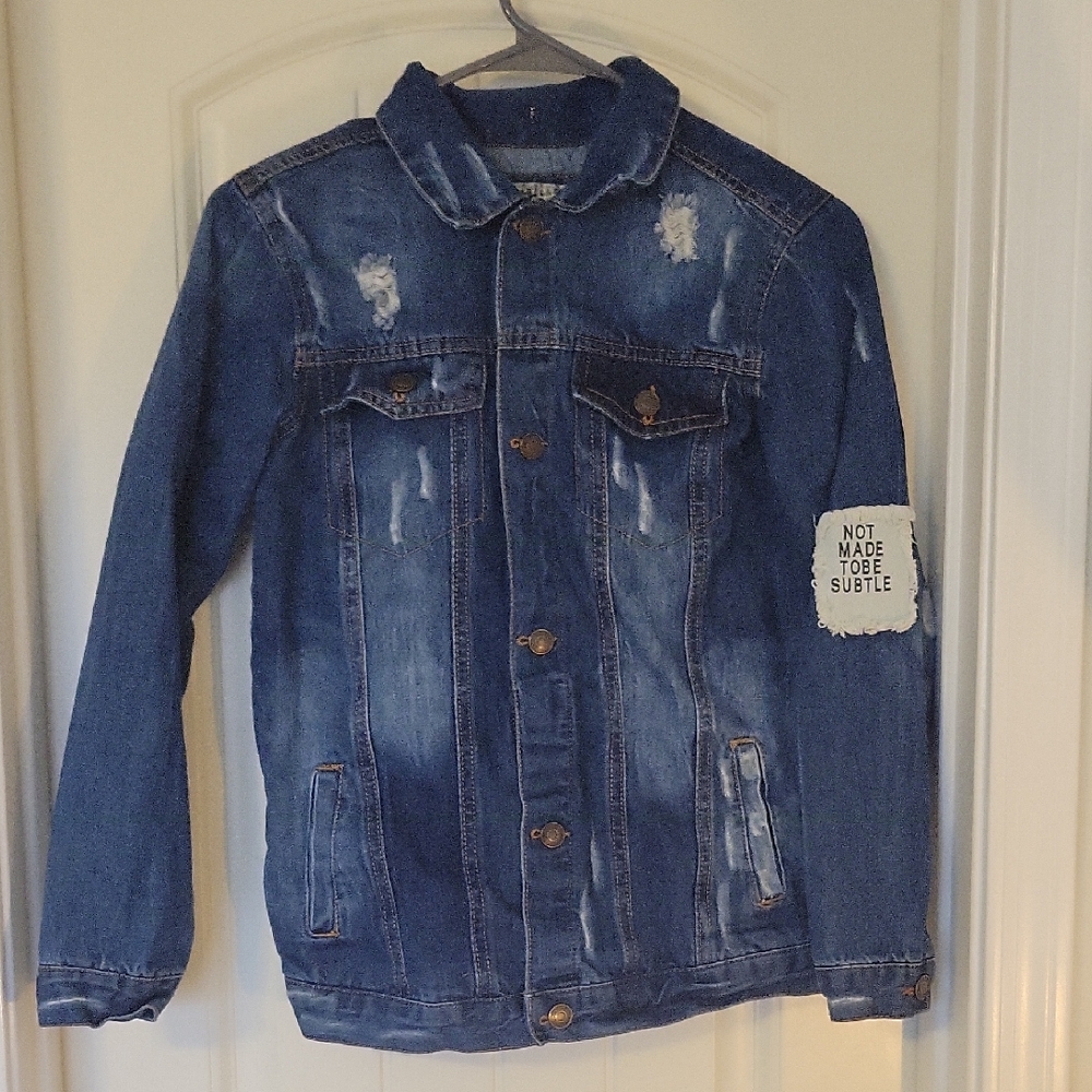 Denim Jacket with Distressed Details